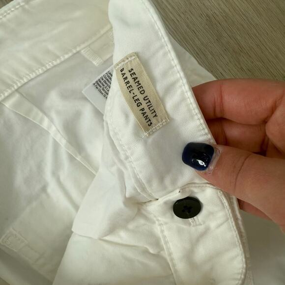 NWT Madewell The Barrel Leg Utility Pant in Garment Dyed Twill White NU693 Sz 2 - Picture 7 of 10